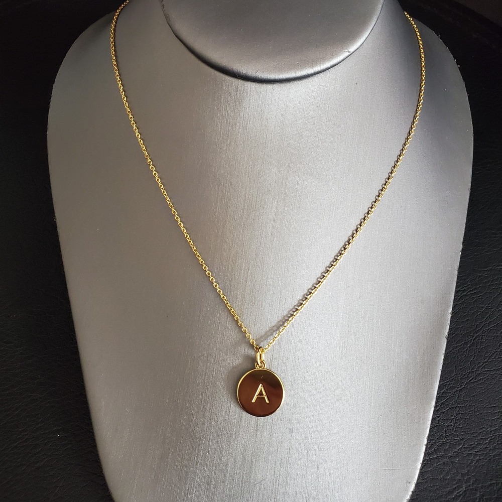 Kate Spade New York Initial A Pendant Necklace Gold Plate‎ One In A Million NWOT